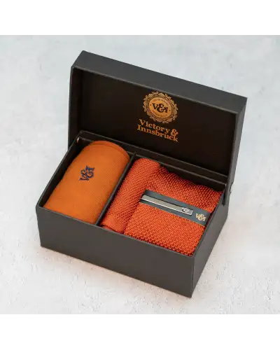Tie Gift Sets Victory and Innsbruck Burnt Orange Knitted Tie Box Set £45.00
