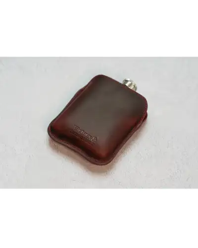 Flasks Victory and Innsbruck Full Grain Leather Cased Hip Flask Full Burgundy Sleeve Silver Flask £30.00