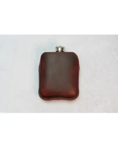 Flasks Victory and Innsbruck Full Grain Leather Cased Hip Flask Full Burgundy Sleeve Silver Flask £30.00
