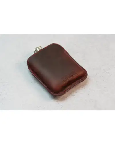 Flasks Victory and Innsbruck Full Grain Leather Cased Hip Flask Full Burgundy Sleeve Silver Flask £30.00