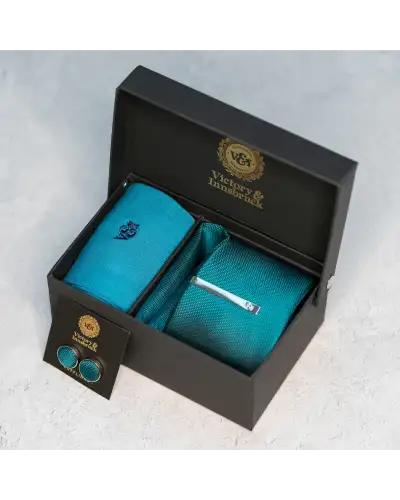 Tie Gift Sets Victory and Innsbruck Teal Textured Tie Set £45.00