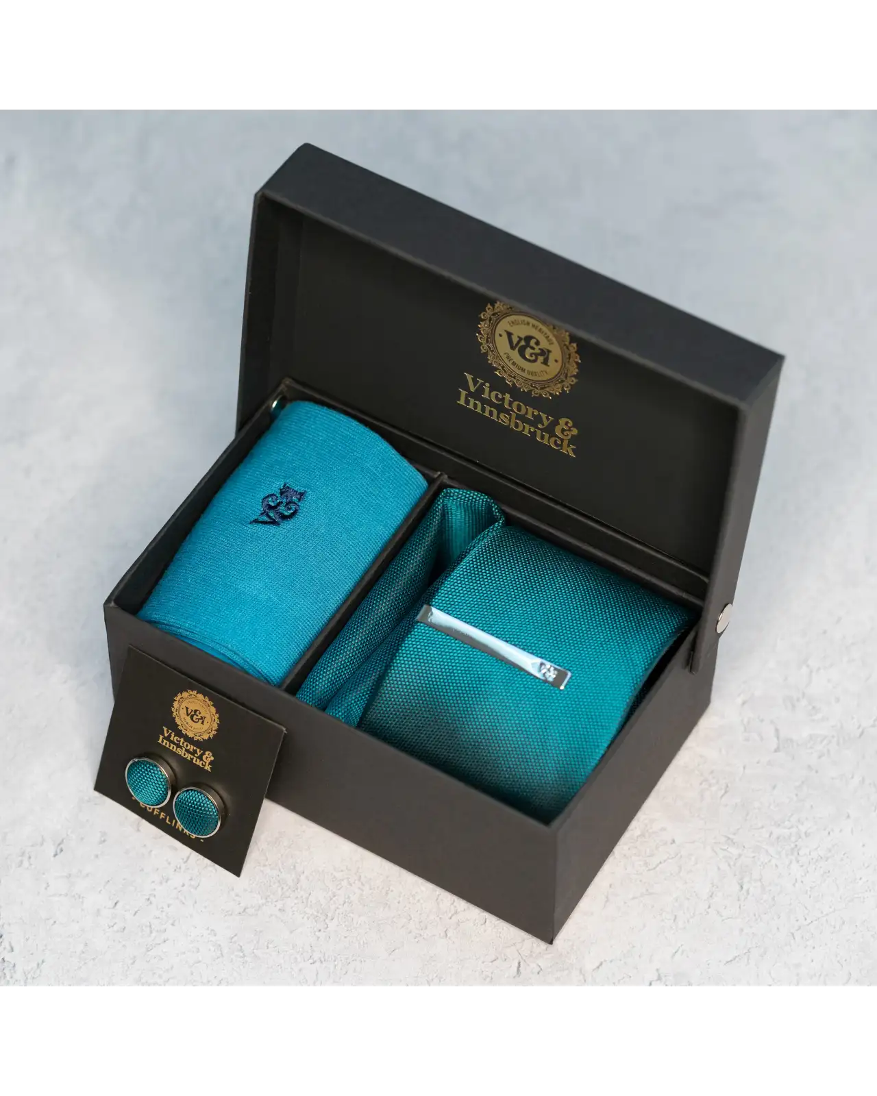 Tie Gift Sets Victory and Innsbruck Teal Textured Tie Set £45.00