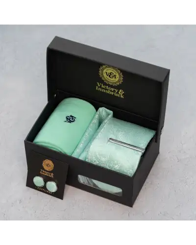 Tie Gift Sets Victory and Innsbruck Mint Green Paisley Tie Set £45.00