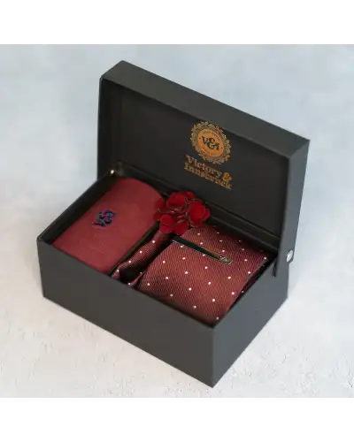 Tie Gift Sets Victory and Innsbruck Burgundy Red Polka Dot Tie Set £45.00