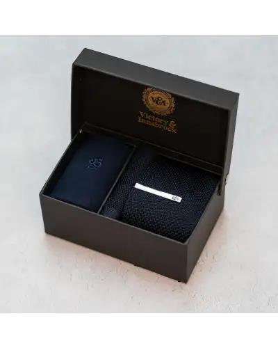 Tie Gift Sets Victory and Innsbruck Navy Blue Knitted Tie Set £45.00
