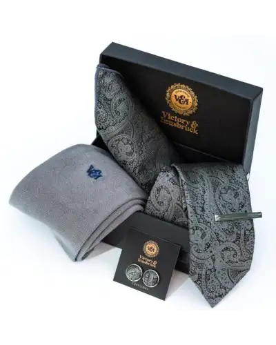 Tie Gift Sets Victory and Innsbruck Grey Paisley Tie Set £30.00