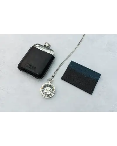Flasks Victory and Innsbruck Leather Cased Hip Flask Black Leather 6Oz Stainless Steel £30.00