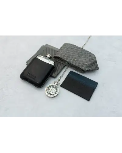Flasks Victory and Innsbruck Leather Cased Hip Flask Black Leather 6Oz Stainless Steel £30.00