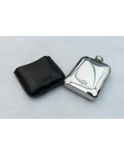 Flasks Victory and Innsbruck Leather Cased Hip Flask Black Leather 6Oz Stainless Steel £30.00