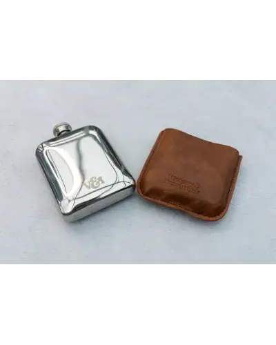 Flasks Victory and Innsbruck Leather Cased Hip Flask Brown Tan Leather 6Oz Stainless Steel £30.00