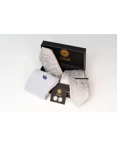Tie Gift Sets Victory and Innsbruck Silver Paisley Tie Set £30.00