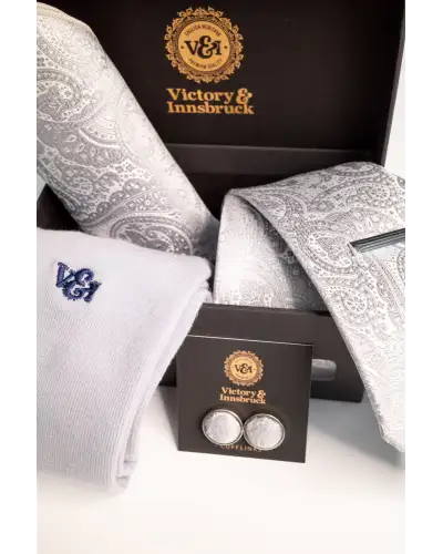 Tie Gift Sets Victory and Innsbruck Silver Paisley Tie Set £30.00