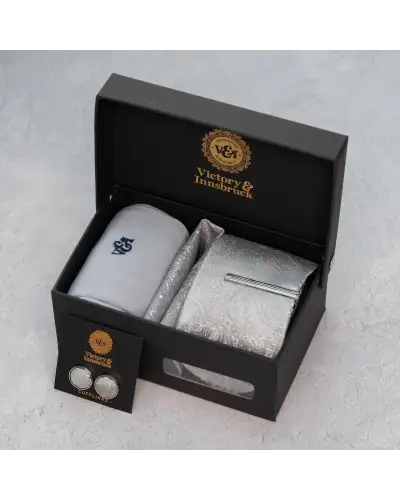 Tie Gift Sets Victory and Innsbruck Silver Paisley Tie Set £30.00