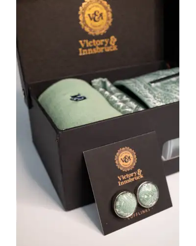 Tie Gift Sets Victory and Innsbruck Sage Green Paisley Tie Box Set £45.00