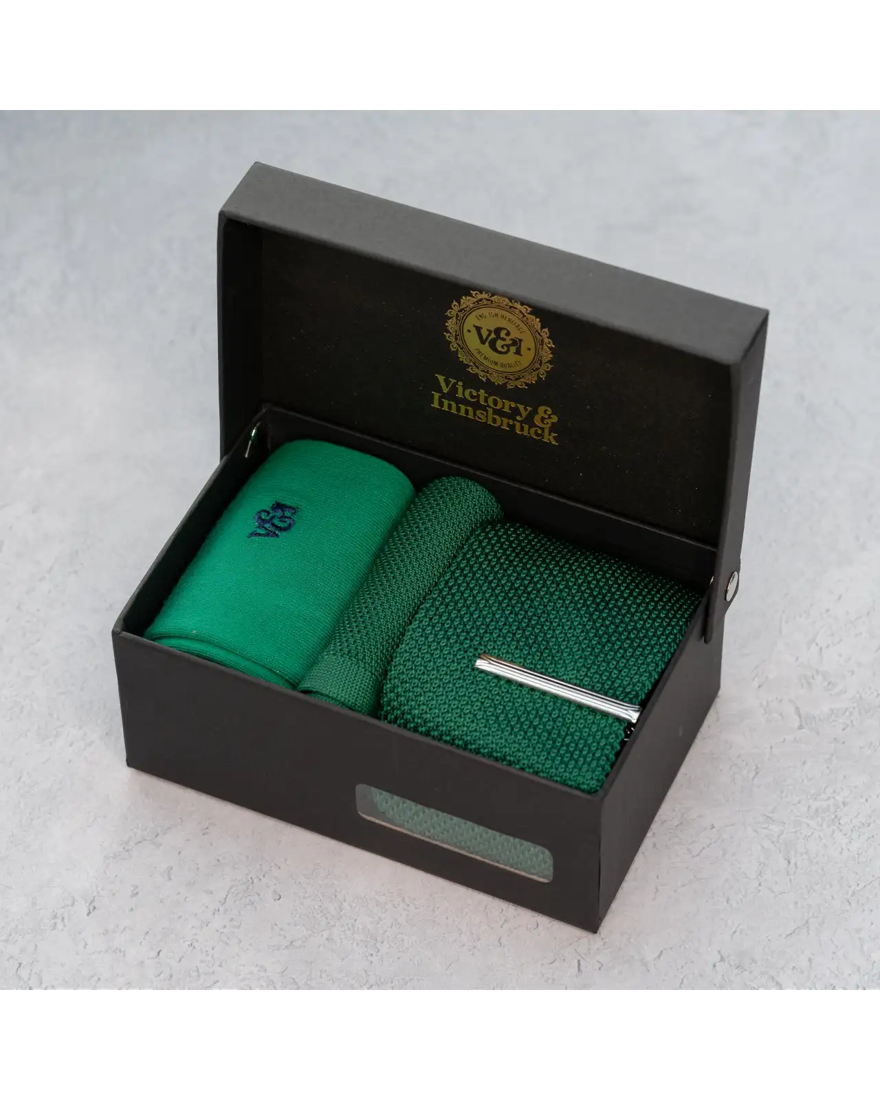 Tie Gift Sets Victory and Innsbruck Forest Green Knitted Tie Set £45.00