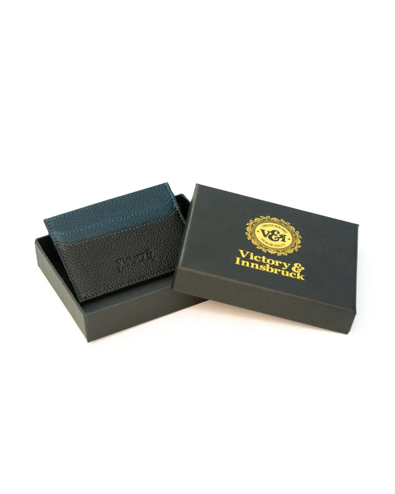Victory and Innsbruck Victory and Innsbruck Slim Leather Card Holder Wallet Black Navy Blue £21.00
