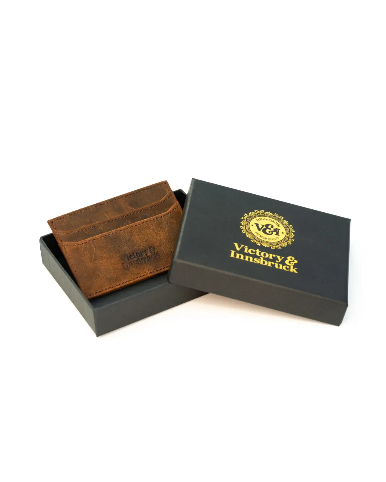 Victory and Innsbruck Victory and Innsbruck Slim Leather Card Holder Wallet Brown Brushed Tan £31.00