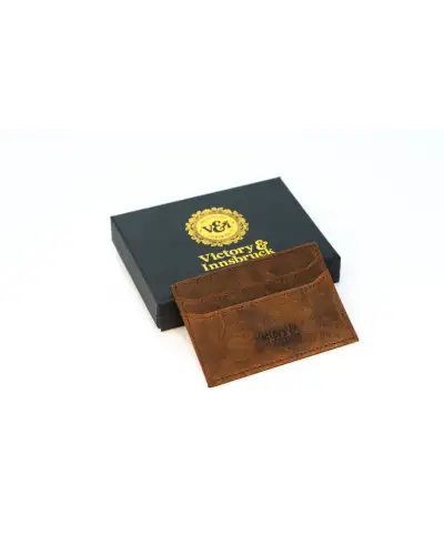 Victory and Innsbruck Victory and Innsbruck Slim Leather Card Holder Wallet Brown Brushed Tan £31.00