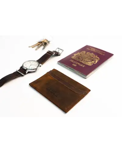 Victory and Innsbruck Victory and Innsbruck Slim Leather Card Holder Wallet Brown Brushed Tan £31.00