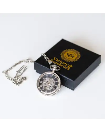 Pocket Watches Victory and Innsbruck Skeleton Pocket Watch Silver The Collingwood £40.00