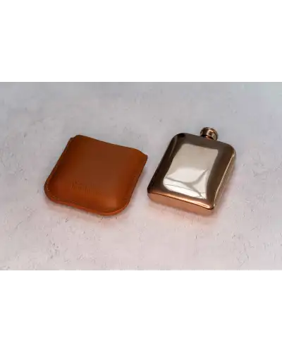 Flasks Victory and Innsbruck Full Grain Leather Cased Hip Flask 3 4 Cognac Leather Copper Flask £30.00
