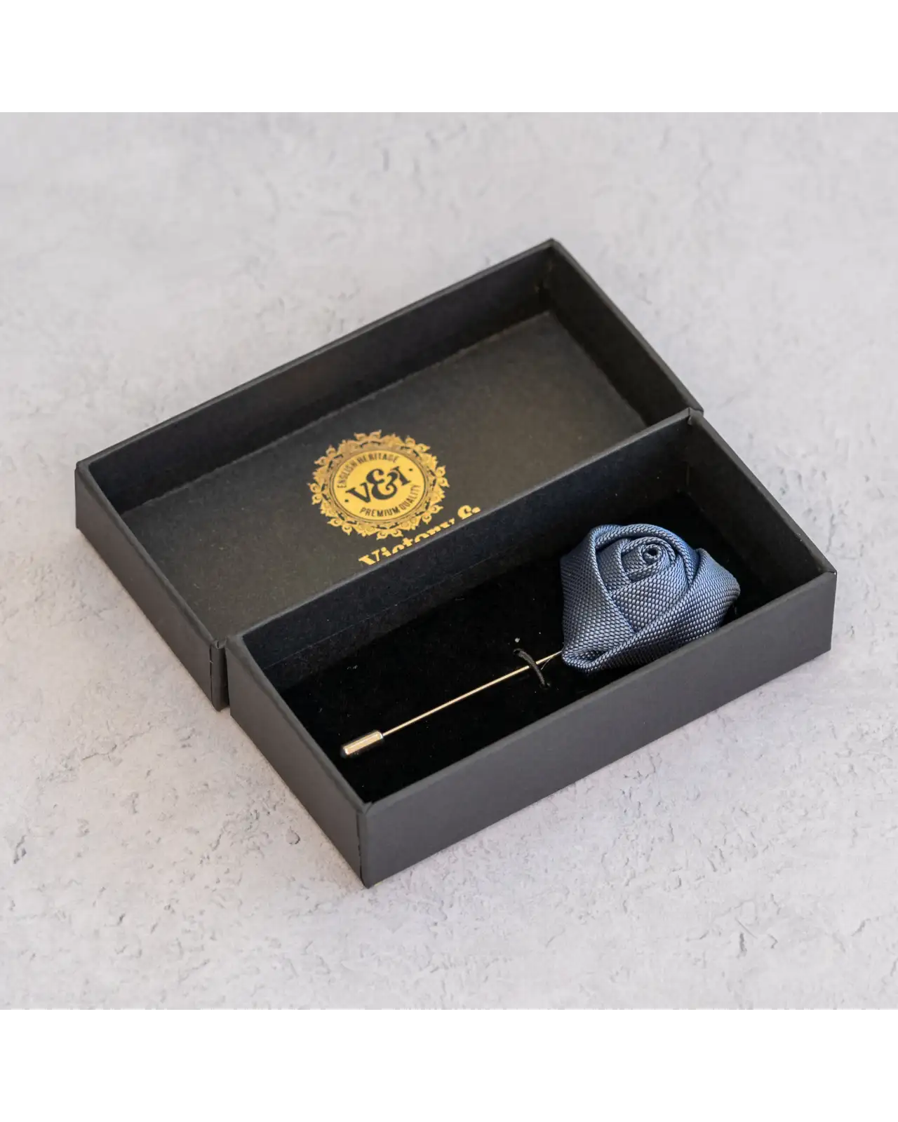 Lapel Pins Victory and Innsbruck Slate Blue Textured Floral Lapel Pin £15.00