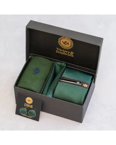 Tie Gift Sets Victory and Innsbruck Emerald Green Textured Tie Set £45.00