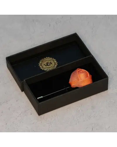 Lapel Pins Victory and Innsbruck Coral Orange Textured Floral Lapel Pin £15.00