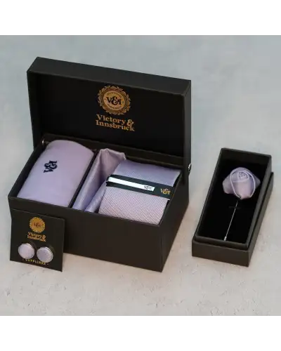 Tie Gift Sets Victory and Innsbruck Lavender Textured Tie Set £45.00