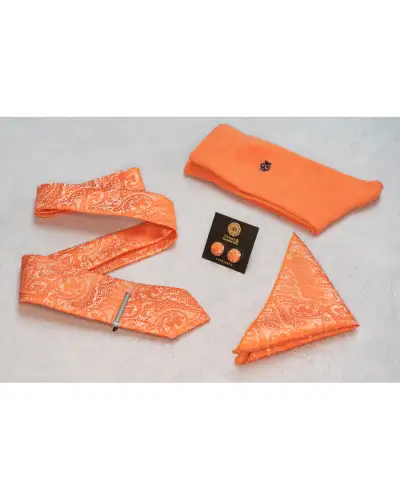 Tie Gift Sets Victory and Innsbruck Coral Orange Paisley Tie Set £45.00