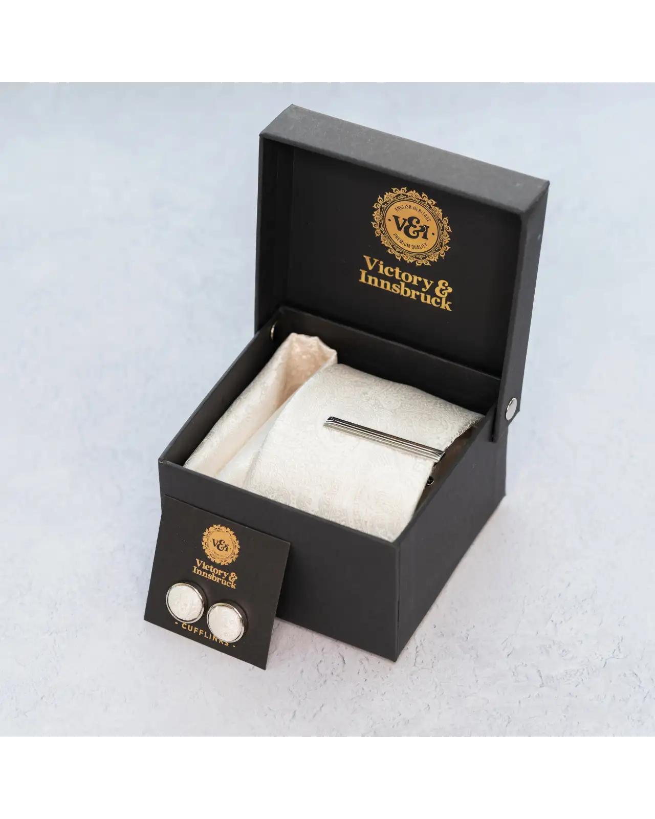 Tie Gift Sets Victory and Innsbruck Ivory Paisley Tie Set £40.00