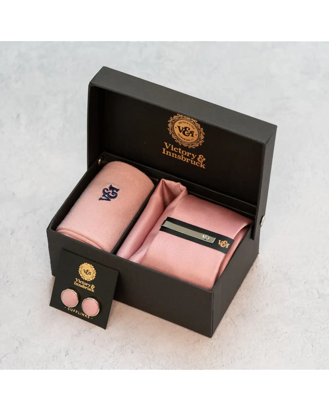 Tie Gift Sets Victory and Innsbruck Dusty Pink Textured Tie Set £45.00