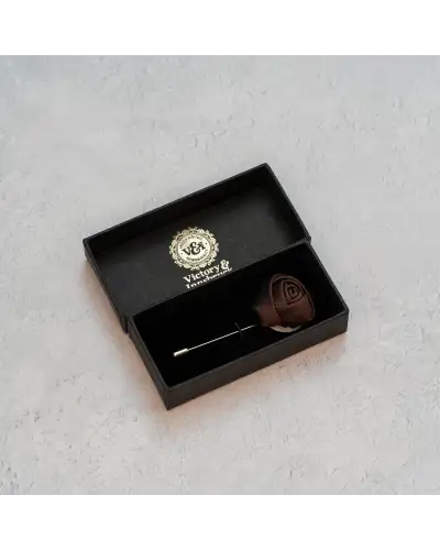 Lapel Pins Victory and Innsbruck Chocolate Brown Textured Floral Lapel Pin £15.00