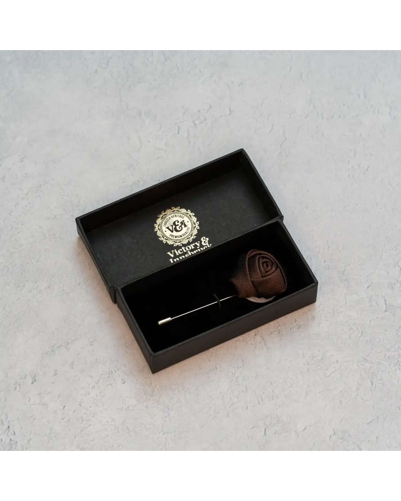 Lapel Pins Victory and Innsbruck Chocolate Brown Textured Floral Lapel Pin £15.00