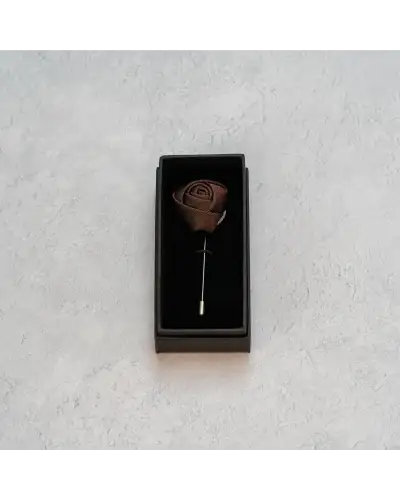 Lapel Pins Victory and Innsbruck Chocolate Brown Textured Floral Lapel Pin £15.00