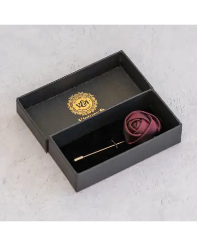 Lapel Pins Victory and Innsbruck Burgundy Red Textured Floral Lapel Pin £15.00
