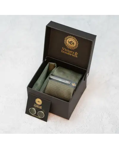 Tie Gift Sets Victory and Innsbruck Olive Green Textured Tie Set £45.00