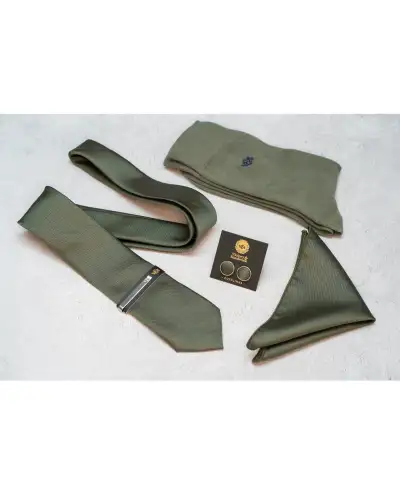 Tie Gift Sets Victory and Innsbruck Olive Green Textured Tie Set £45.00
