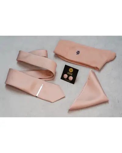 Tie Gift Sets Victory and Innsbruck Blush Pink Textured Tie Set £45.00