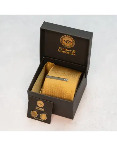 Tie Gift Sets Victory and Innsbruck Mustard Yellow Textured Tie Set £45.00
