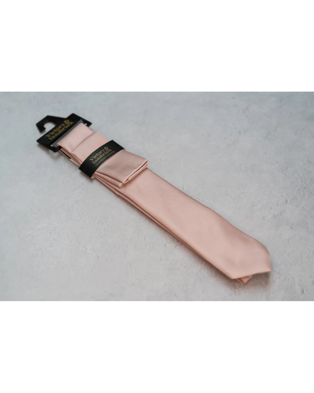Ties Victory and Innsbruck BoyS Blush Pink Textured Tie and Pocket Square £25.00