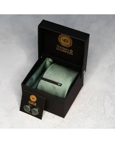 Tie Gift Sets Victory and Innsbruck Dark Sage Green Textured Tie Set £45.00