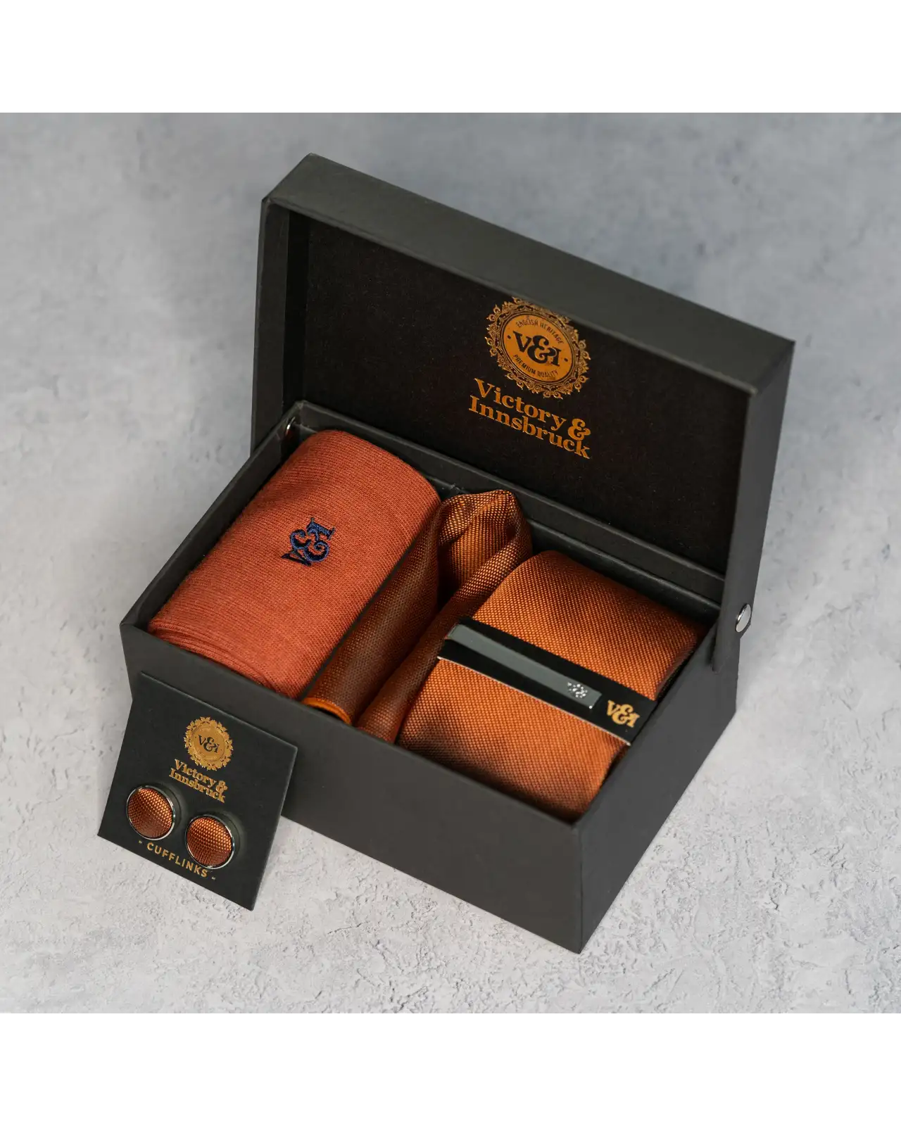 Tie Gift Sets Victory and Innsbruck Rust Textured Tie Gift Set £45.00