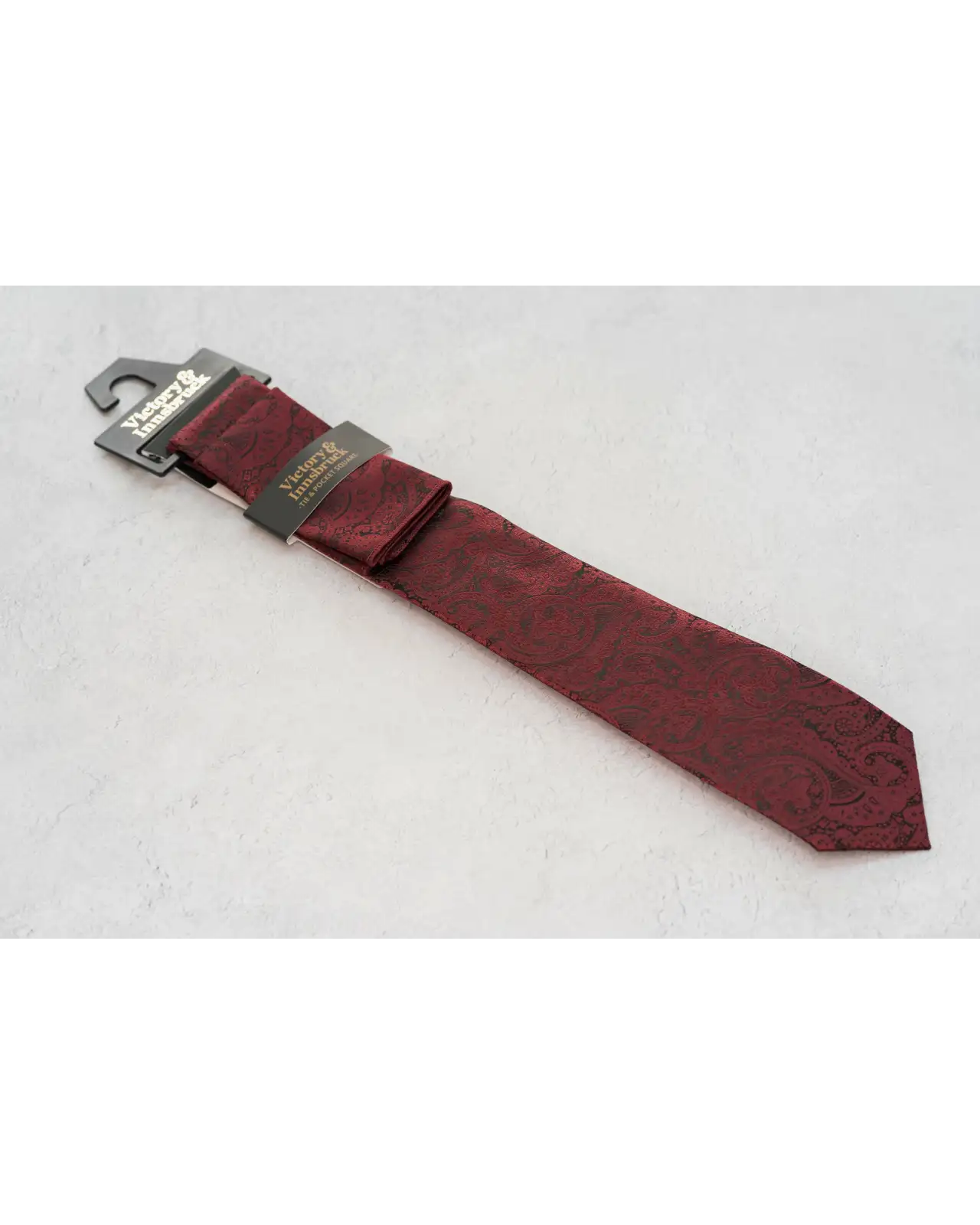 Ties Victory and Innsbruck BoyS Burgundy Red Paisley Tie and Pocket Square £25.00