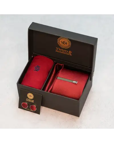 Tie Gift Sets Victory and Innsbruck Red Textured Tie Set £45.00