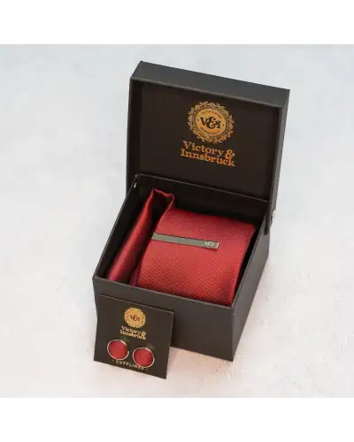 Tie Gift Sets Victory and Innsbruck Red Textured Tie Set £45.00