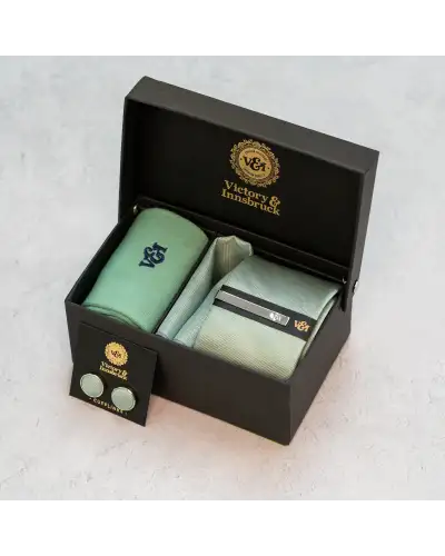 Tie Gift Sets Victory and Innsbruck Sage Green Textured Tie Set £45.00