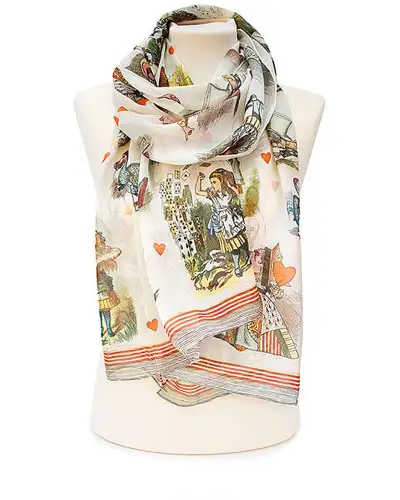 Scarves Fox and Chave Alice In Wonderland Chiffon Scarf £52.00