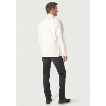 Overshirts Brook Taverner Dwight Off White Pure Cotton Cavalry Twill Overshirt £62.00