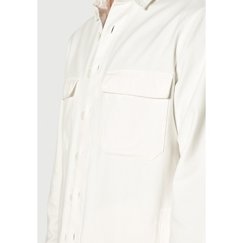 Overshirts Brook Taverner Dwight Off White Pure Cotton Cavalry Twill Overshirt £62.00